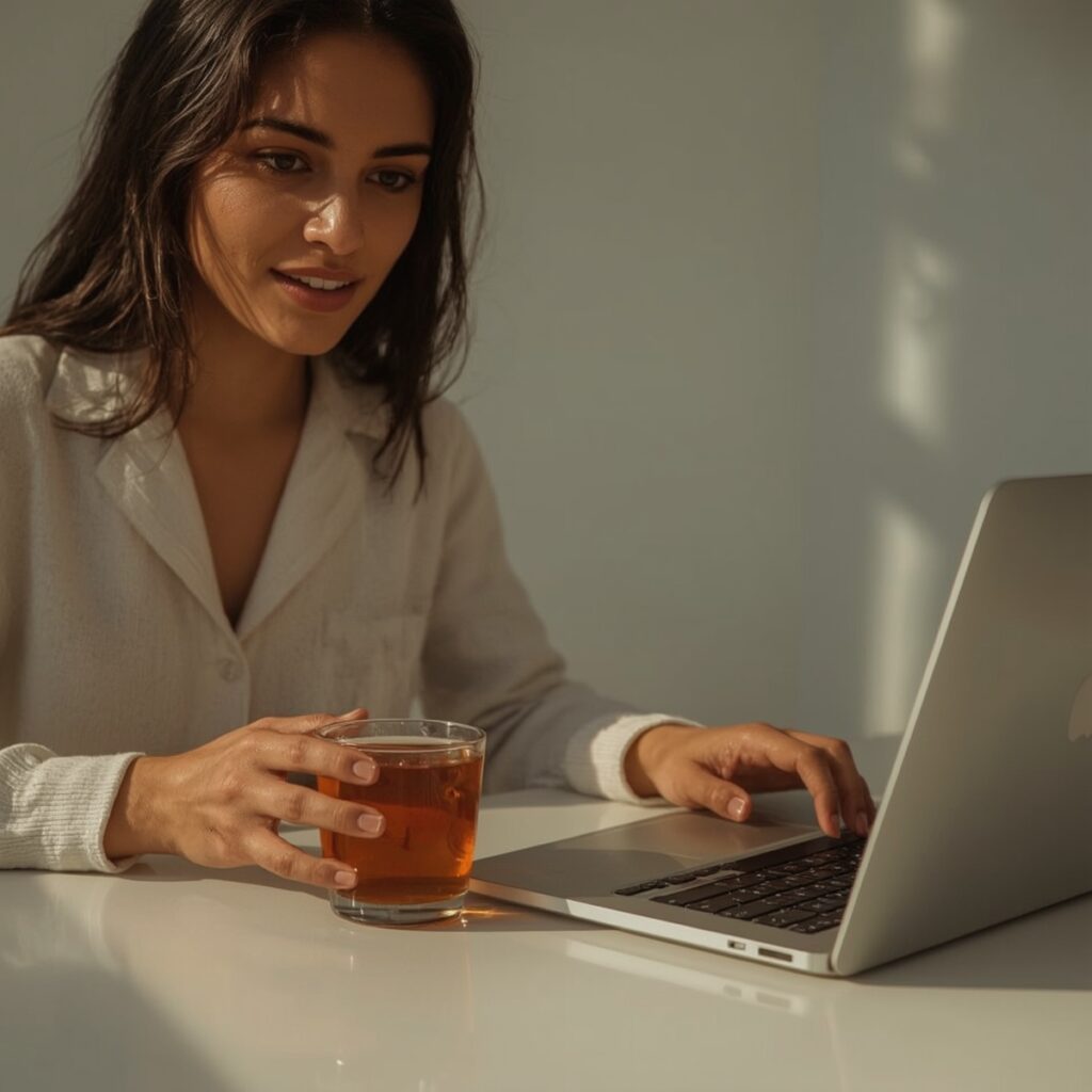 Morning detox tea with ginger, mint, and lemon for a refreshing start.