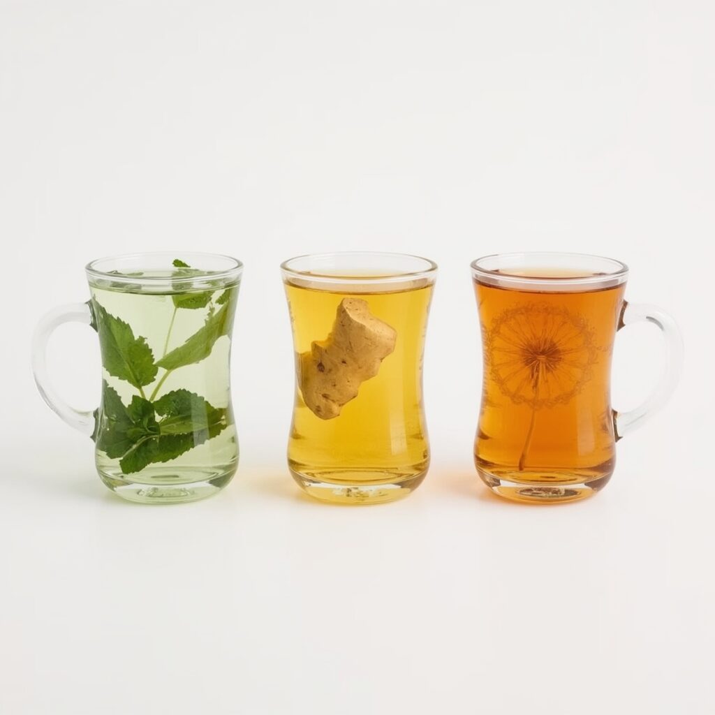 Best detox tea weight loss for belly fat loss including peppermint tea, ginger tea, and dandelion tea